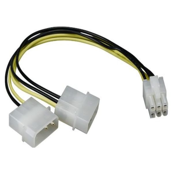 Sanoxy 8in 6-pin PCI Express to Two 5.25 Male Power Adapter Cable SNX-CBL-LDR-PC111-0010 - main