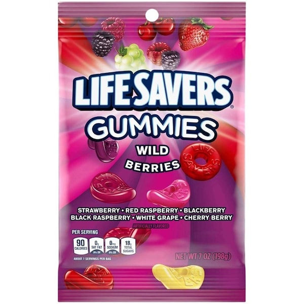 Lifesavers Wild Berries Gummies, Gummy, Berry, 7 oz Bag 421885 - main