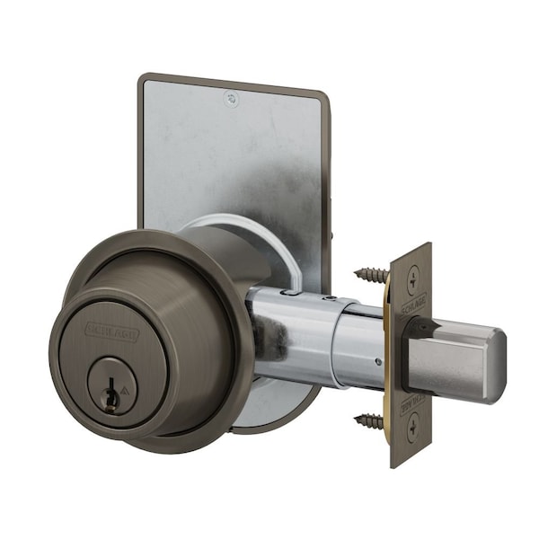 Schlage Commercial Grade 2 Single Cylinder Deadbolt with C Keyway KA4 with 12287 Latch and 10094 Strike and B560P613ISLOC - main