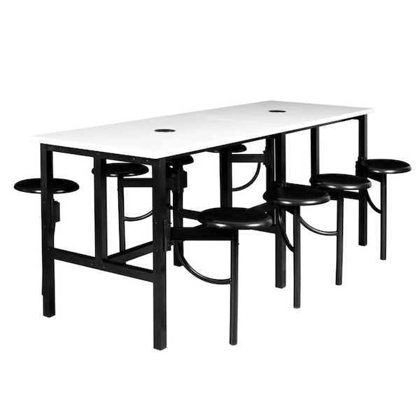 Regency Endure Standing Height Collaborative Table & Chair Set with 8 Pull-Out Stools, White Dry Erase Top 9008-WHT-DVN - main