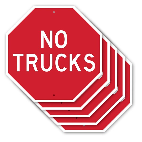 Signmission No Trucks, 10 inch X 10 inch, Aluminum Metal Signs, 5PK OC-A-5Pack-10-267 - main