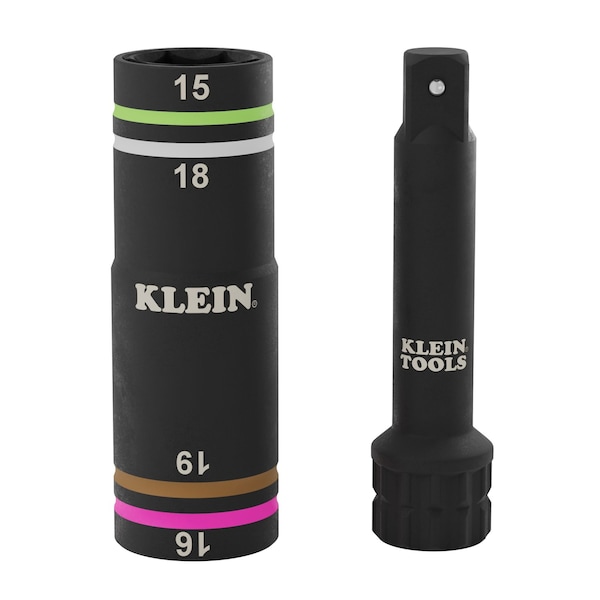 Klein Tools KNECT Quad-4 Heavy-Duty Impact Flip Socket, Metric, 2-Piece 6513MQS - main