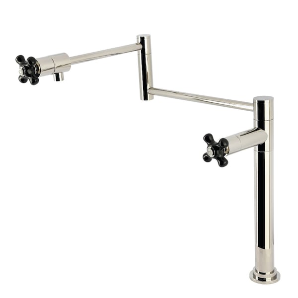 Kingston Brass Deck Mount Pot Filler Faucet, Polished Nickel KS4706PKX - main