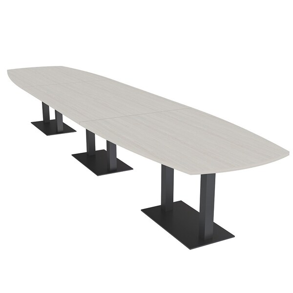Skutchi Designs Arc Boat Conference Table, 45 in W, 216 in L, Ivory HAR-ABOT-48X216-DOU.BK-K458 - main