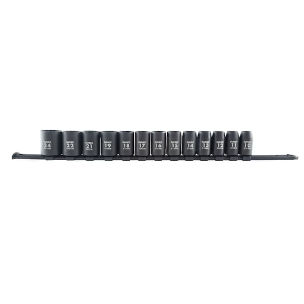 Sunex 1/2 in Drive Metric 12 Point Impact 13 Piece Set Socket Set (Rail) 2679A - main