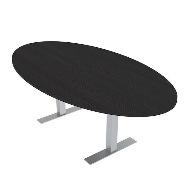 Skutchi Designs 6ft Conference Table With Power Unit | 4 Person Modular Oval Meeting Table | Harmony Series HAR-OVL-48X72-T-U999ST19-NA - main