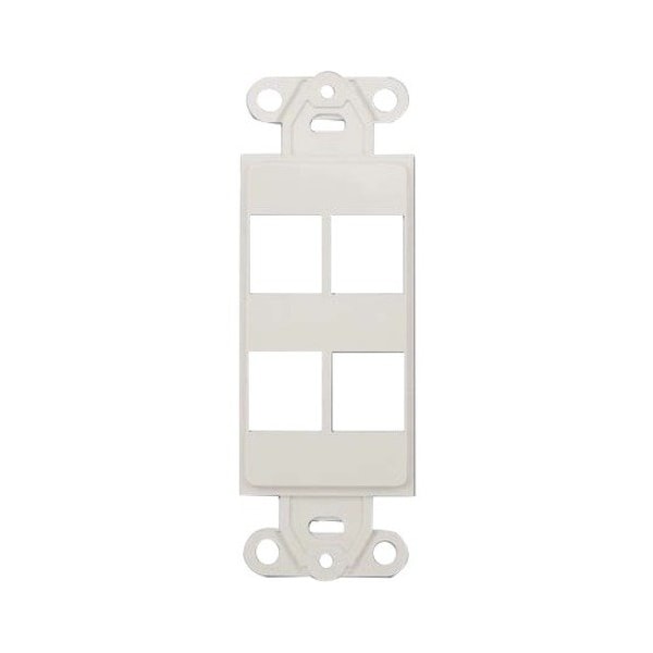 Cable Wholesale 4 Keystone Jack Decora Wall Plate Insert - White 302-4D-W - main