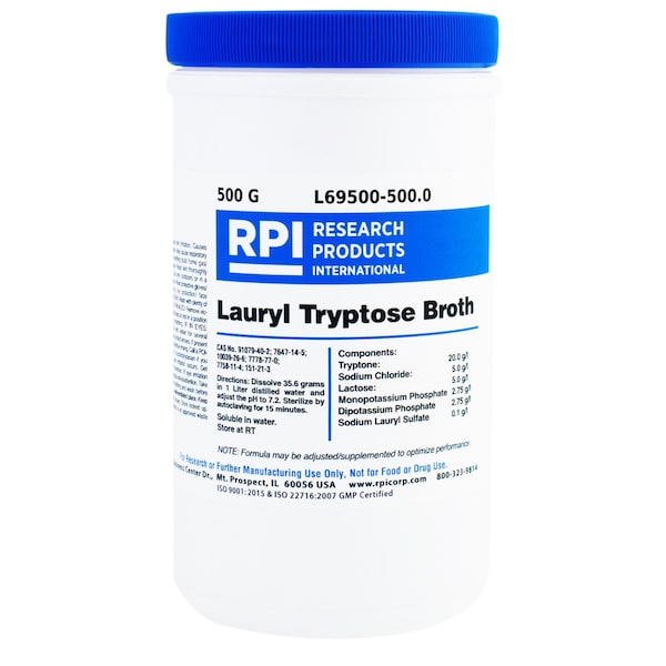 Rpi Lauryl Tryptose Broth, 500 Grams L69500-500.0 - main