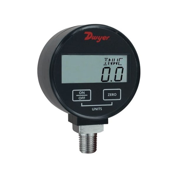 Dwyer Instruments Digital Industrial Pressure Gauge, 0 to 200 psi psi, 3 in Dial, 1/4 in NPT, Bottom Location DPGW-09 - main