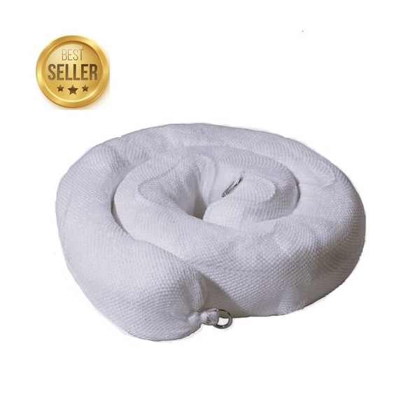 M&B Absorbents Oil Absorbent Boom, 32 Gal. Absorbency, 10 ft, White, 4PK 11508 - main