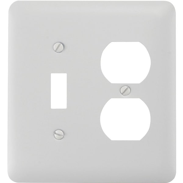 Amerelle Wallplate 2G Tgl/Recpt Stl Wht 935TDW - main