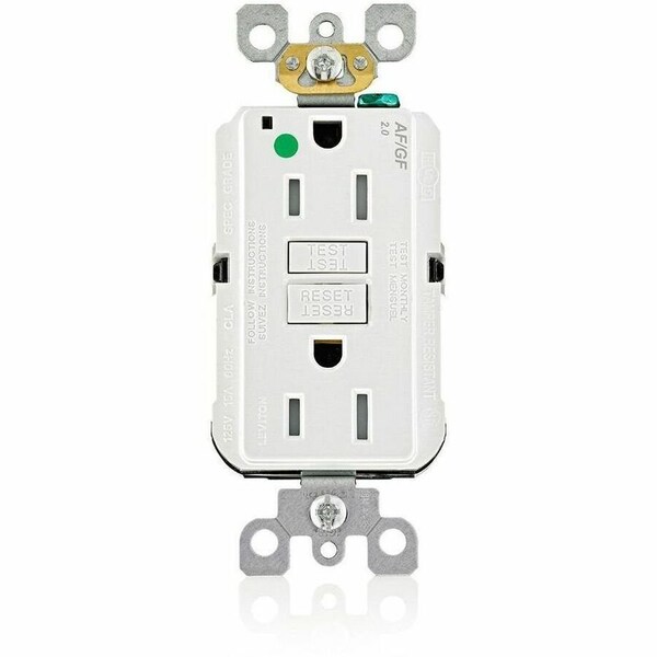 Leviton Receptacle, 15 A, 125V AC, White AGTR1-HGW - main