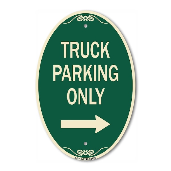 Signmission Reserved Parking Sign Truck Parking Only with, 12 In X 18 In Architectural, Heavy Gauge Aluminum A-OV-G-1218-23029 - main