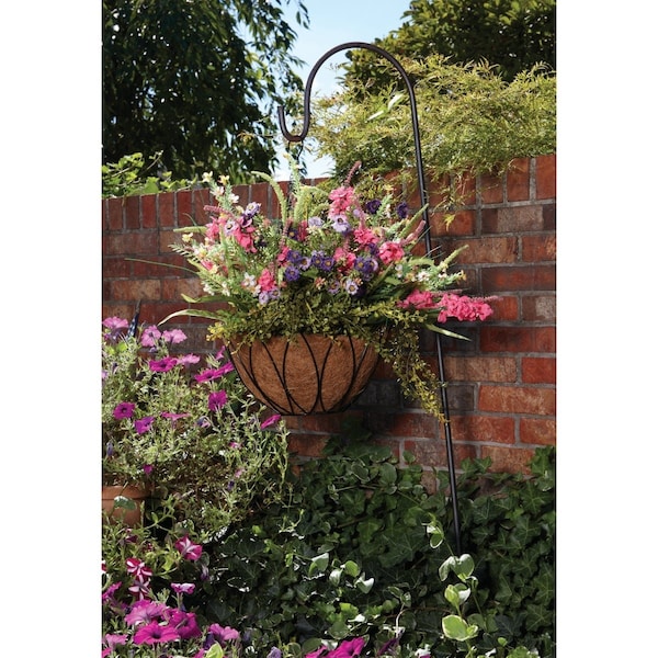 Best Garden 14'' Steel Rod Black Powder Coat Hanging Plant Basket HB1326-14 - main