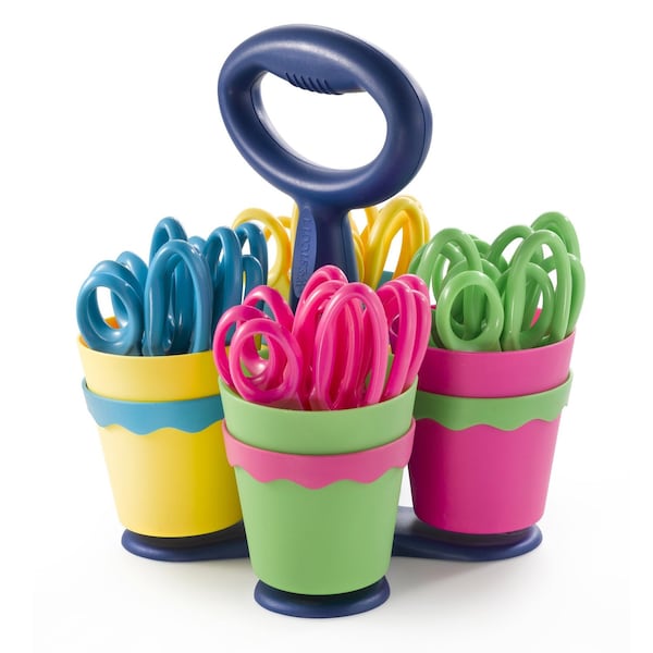 Westcott School Scissor Caddy, Pointed 5" Kids Scissors, Anti-Microbial Protection, 24 Scissors, 24PK 14755 - main