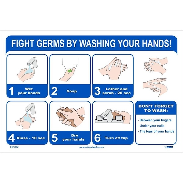Nmc Fight Germs By Washing Your Hands PST138C - main