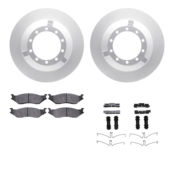 Dynamic Friction Co DFC GEOSPEC Coated Rotor- Heavy Duty Brake Pad includes Hardware 4412-54022 - main