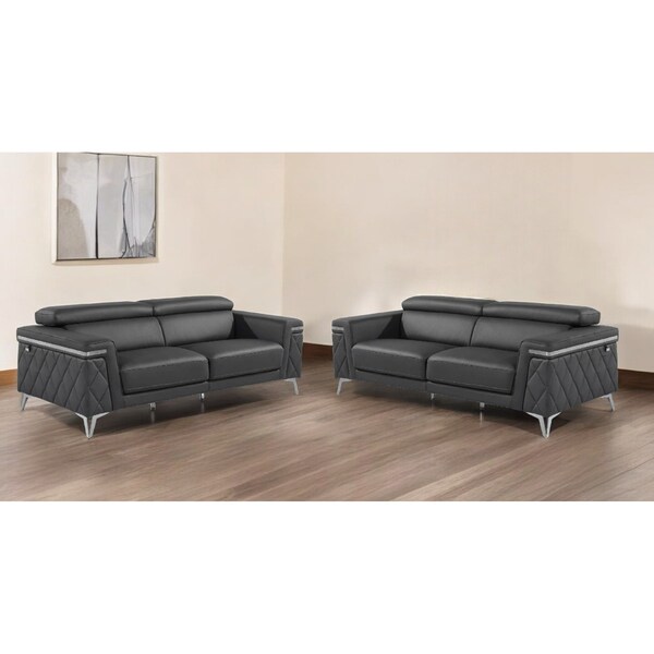 Homeroots Two Piece Gray Four Person Seating Set 534170 - main