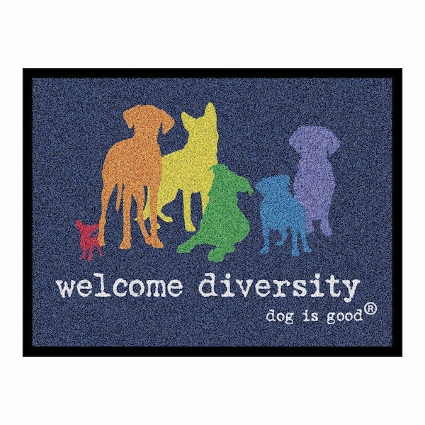 Jorgensen Laboratories Dog is Good Welcome Mats - Welcome Diversity - Rainbow J1583A - main