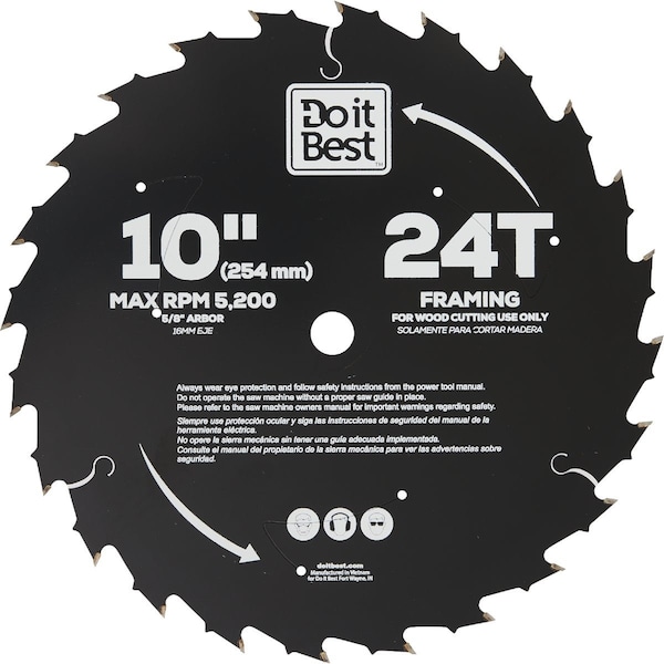 Do It Best 10'' 24-Tooth Framing Circular Saw Blade QJDIB-CS-013 - main