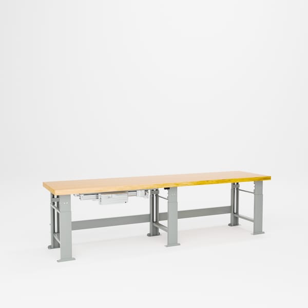 Pucel Hardwood Top Hydraulic Bench, 30 in W x 96 in D x 29 in to 41 in H, Putty HBW-3096-E12 - main