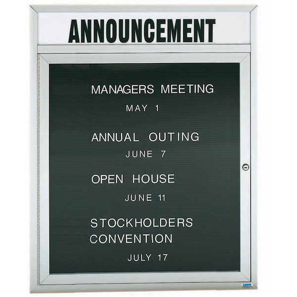 Aarco Outdoor Enclosed Directory w/ Al Frame Header, Clear Satin Anodized Finish, 36''Hx30''W OADC3630H - main