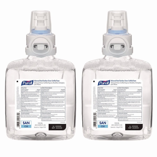 Purell Green Certified Advanced Refreshing Foam Hand Sanitizer, For CS8, 1,200 mL, Fragrance-Free, 2PK 7851-02 - main