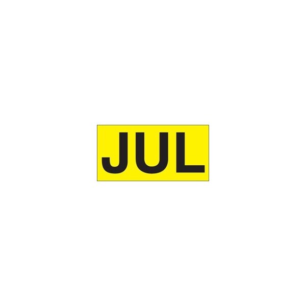Bubblefast 3 x 6'' - ''JUL'' Fluorescent Yellow Months of the Year Labels BFDL6822 - main