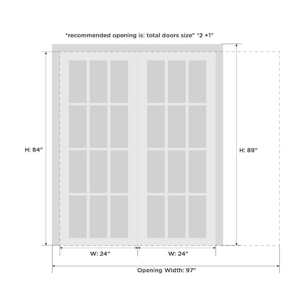 Sartodoors Double Pocket Interior Door, 48" x 84", White QUADRO4112DP-WS-4884 - main