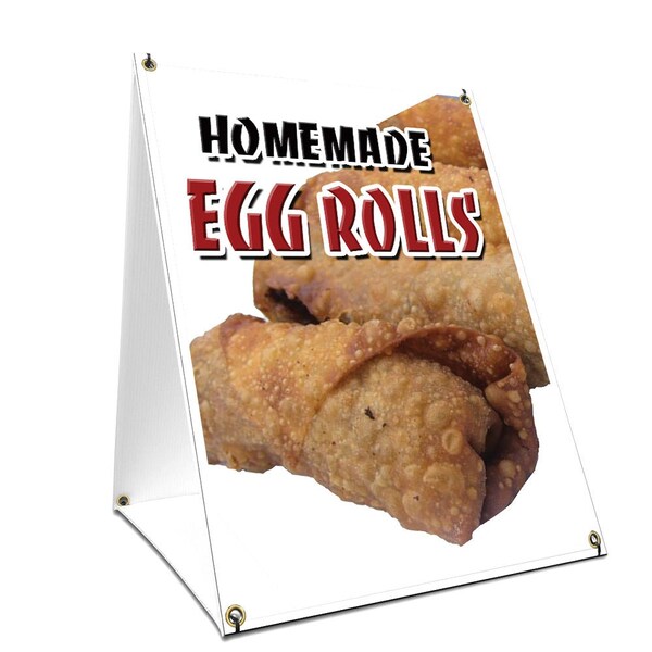 Signmission Homemade Egg Rolls, 24 Inch x 18 Inch A-frame Yard Sign, Plastic Sign SBC-1824-Homemade Egg Rolls - main