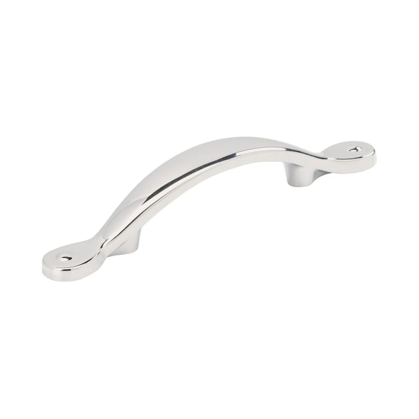 Amerock Inspirations 3-3/4 inch (96mm) Center-to-Center Polished Chrome Cabinet Pull, 10PK 10VMP158726 - main