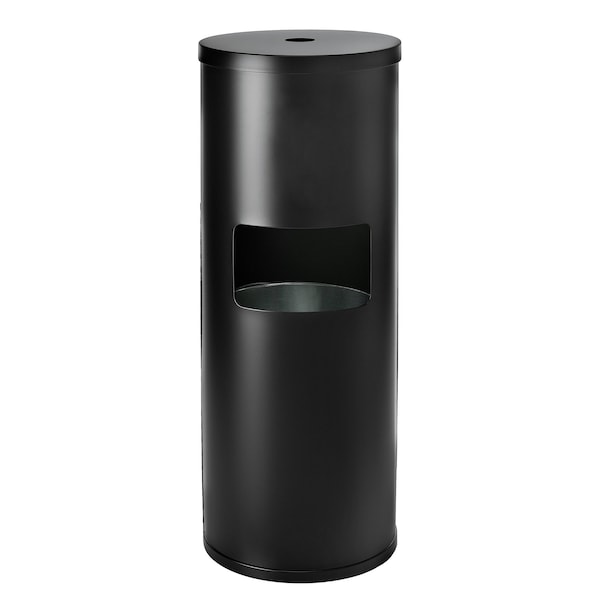 Gritt Commercial Black Stainless Steel Gym Wet Wipe Dispenser, Floor-Stand Dispenser Station with 7 Gallon Trash Can GRI509-BLK-NR - main