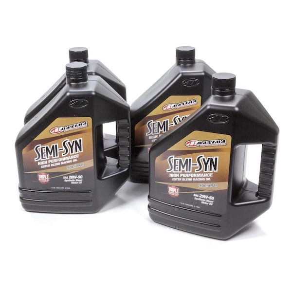 Maxima Racing Oils 39-359128B 1 gal Semi-Syn Motor Oil 20W50 Semi-Synthetic Oil, 4PK MA372925 - main