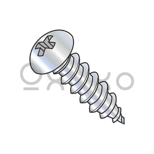 Oxoxo 12-11X1 Phillips Round Self Tapping Screw Type A Fully Threaded Zinc And Bake, 4000PK 328562 - main