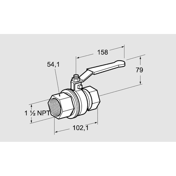 Honeywell Kromschroder VLV, BALL, MAN, 1.5 IN., NPT, AKT 40TN88 KS03152312 - main
