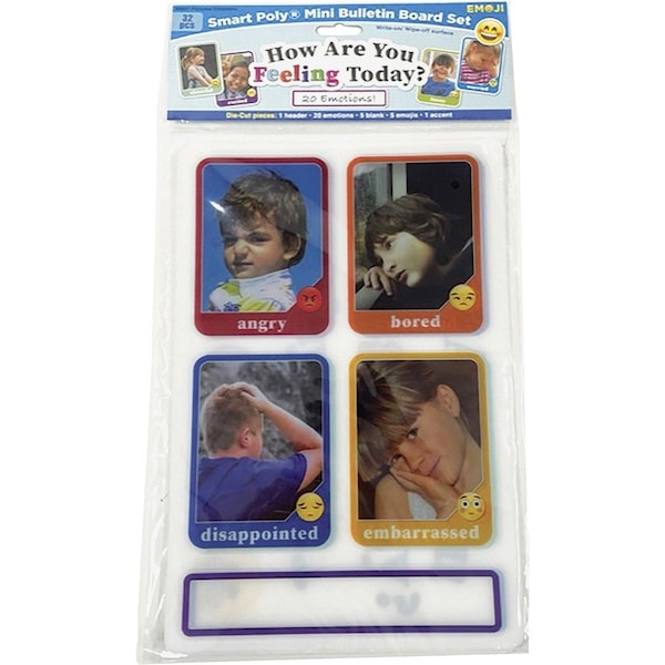 Ashley Smart Poly Mini Bulletin Board Set, Picture Emotions, 20 ct 96007 - main