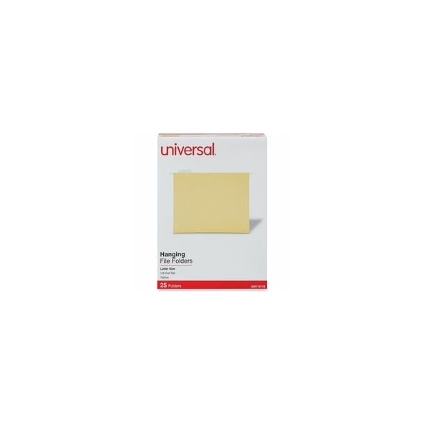Universal Hanging File Folders, Yellow, 8.5in H, 25PK UNV14119 - main