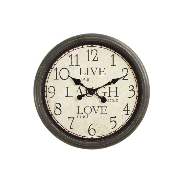 Monarch Specialties Clocks, 16'' Round, Wall Clock, Antique Brown, Transitional I 9085 - main