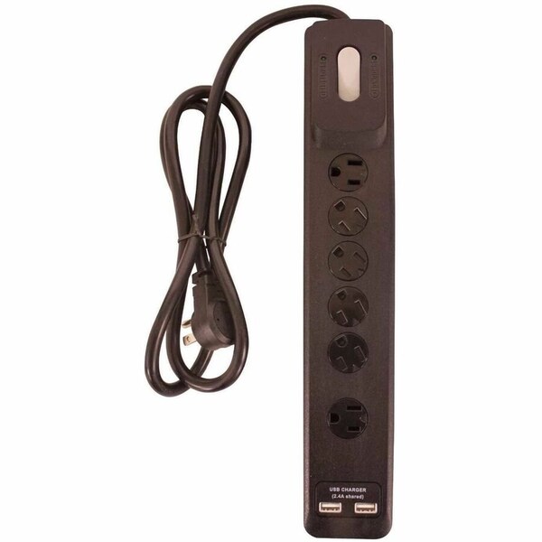 Southwire Outlet Strip, Surge, USB, 6 Outlet(s) 4 ft. 41495 - main