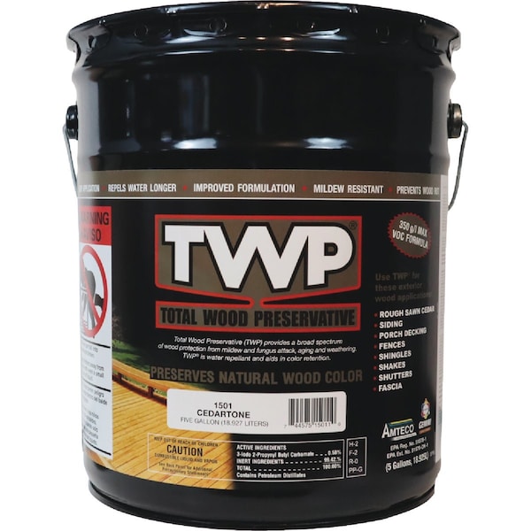 Twp 1500 Series Low VOC Wood Preservative Deck Stain Cedartone 5 Gal. TWP1501-5 - main