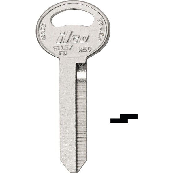Ilco Ford Nickel Plated Automotive Key H50 / S1167FD, 10PK IAL5975700B - main