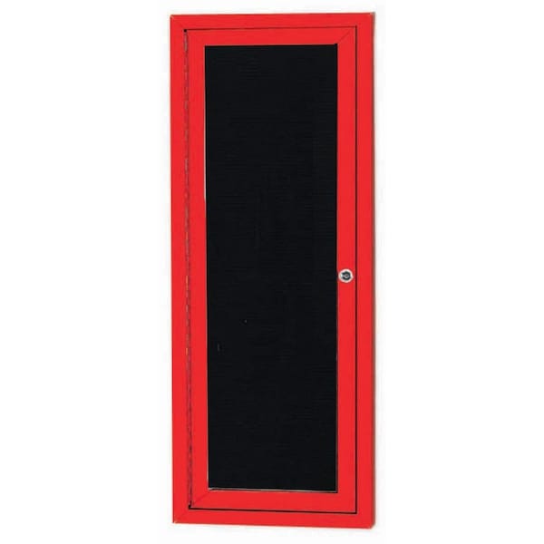 Aarco Enclosed Letter Board Directory w/ Powder Coated Red Aluminum Frame, 36''Hx12''W, 1 Door ADC3612R - main