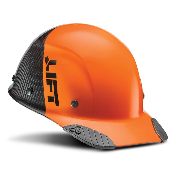 Lift Safety DAX Carbon Fiber Cap Brim 50-50 (Orange/Black) - ANSI-C, TYPE 1 HDC50C-19OC - main