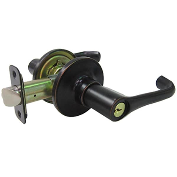 Taiwan Fu Hsing Industrial TruGuard Reversible Milano Entry Lever Lockset, Aged Bronze 221774 - main