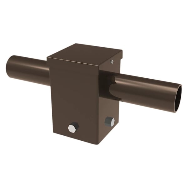 Keystone Pole Mount Dual 2 3/8" Tenon, Top Mount Horizontal 180 Deg for 4" Square Pole, Bronze KT-PMTT-4SQ-D180 - main