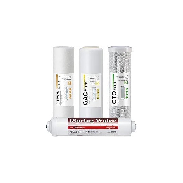 Ispring Standard 6-Stage RO Systems 6-Month Replacement Cartridge Pack Set, w/ Sediment, CTO, GAC and Alkal F4AKUS - main