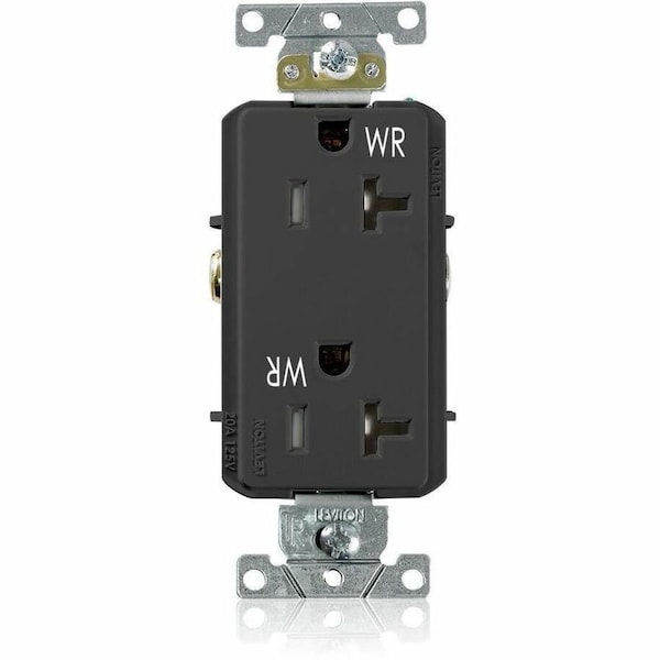 Leviton Plugs&Rcptcls, 20A, 125VAC, Blk, PBT, PK1 WTD20-E - main