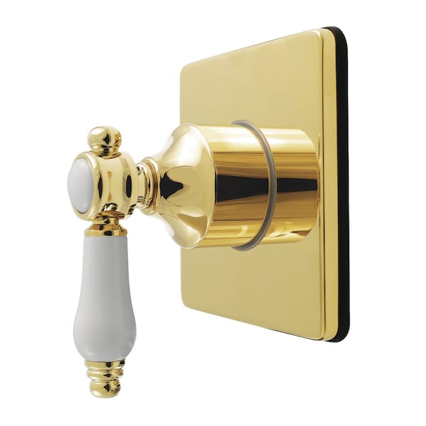 Kingston Brass Single-Handle Six-Way Diverter Valve with Square Trim Kit, Polished Brass KS4042BPL - main