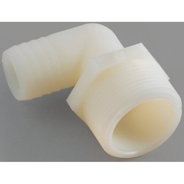 Anderson Metals Hose Elbow, 1/2 in, Barb, 3/4 in, MPT, 150 psi Pressure, Nylon 53720-0812 - main