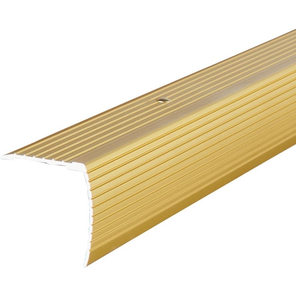 M-D Building Products Building Products 1-1/8'' X 1-1/8'' X 72'' Satin Brass Aluminum Stair Edging w/ Screw Nails 79103 - main